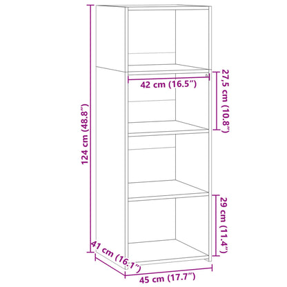 Highboard Black 45x41x124 cm Engineered Wood