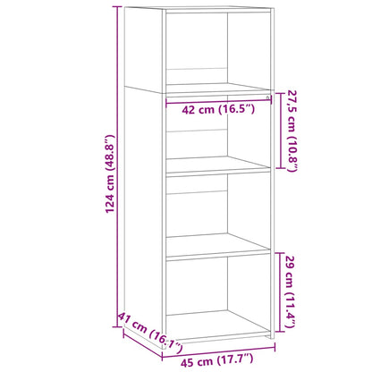 Highboard Brown Oak 45x41x124 cm Engineered Wood