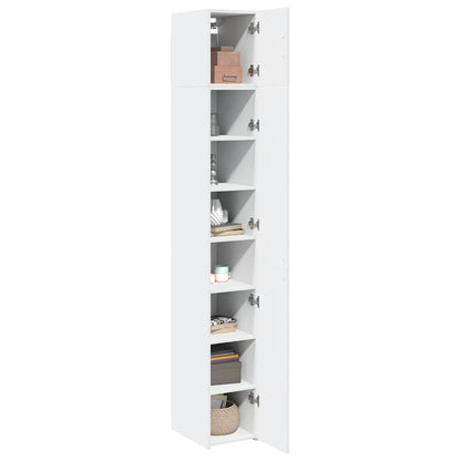 Slim Storage Cabinet White 30x42,5x225 cm Engineered Wood