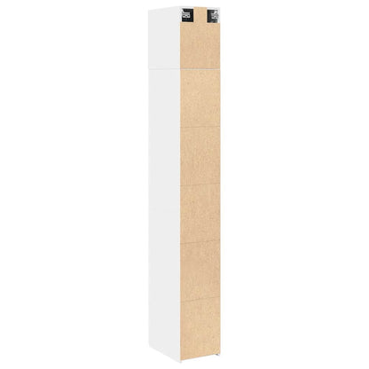 Slim Storage Cabinet White 30x42,5x225 cm Engineered Wood