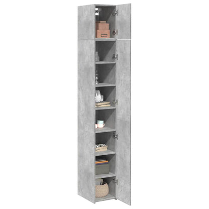 Slim Storage Cabinet Concrete Grey 30x42.5x225 cm
