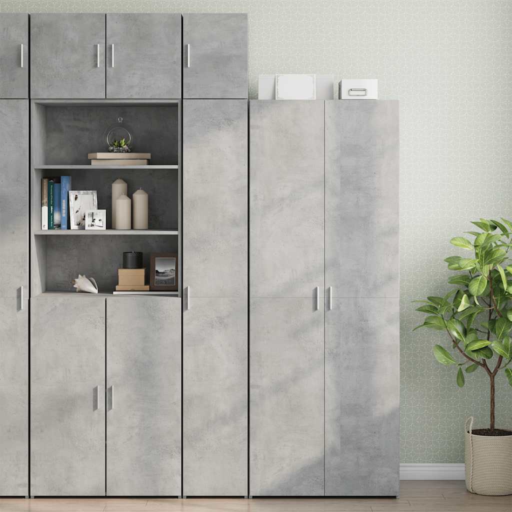 Slim Storage Cabinet Concrete Grey 30x42.5x225 cm