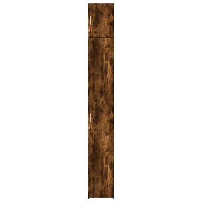 Slim Storage Cabinet Smoked Oak 30x42,5x225 cm Engineered Wood
