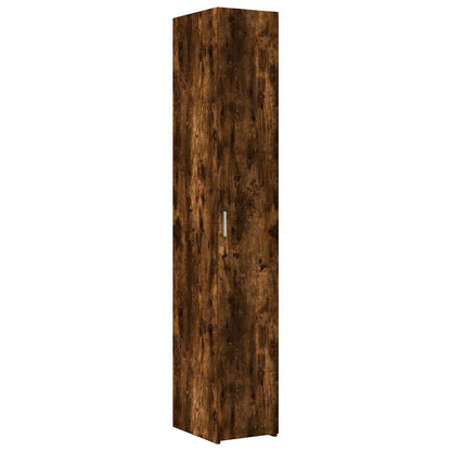 Slim Storage Cabinet Smoked Oak 30x42,5x225 cm Engineered Wood