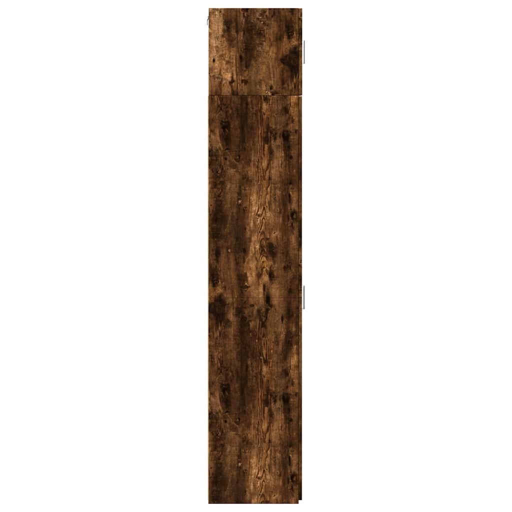 Slim Storage Cabinet Smoked Oak 30x42,5x225 cm Engineered Wood