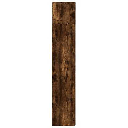 Slim Storage Cabinet Smoked Oak 30x42,5x225 cm Engineered Wood