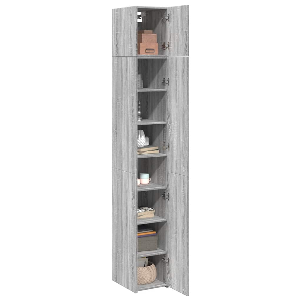 Slim Storage Cabinet Grey Sonoma 30x42,5x225 cm Engineered Wood