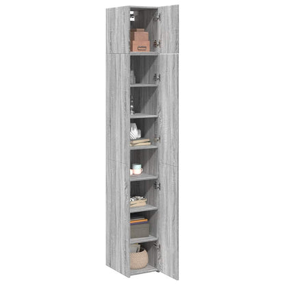 Slim Storage Cabinet Grey Sonoma 30x42,5x225 cm Engineered Wood