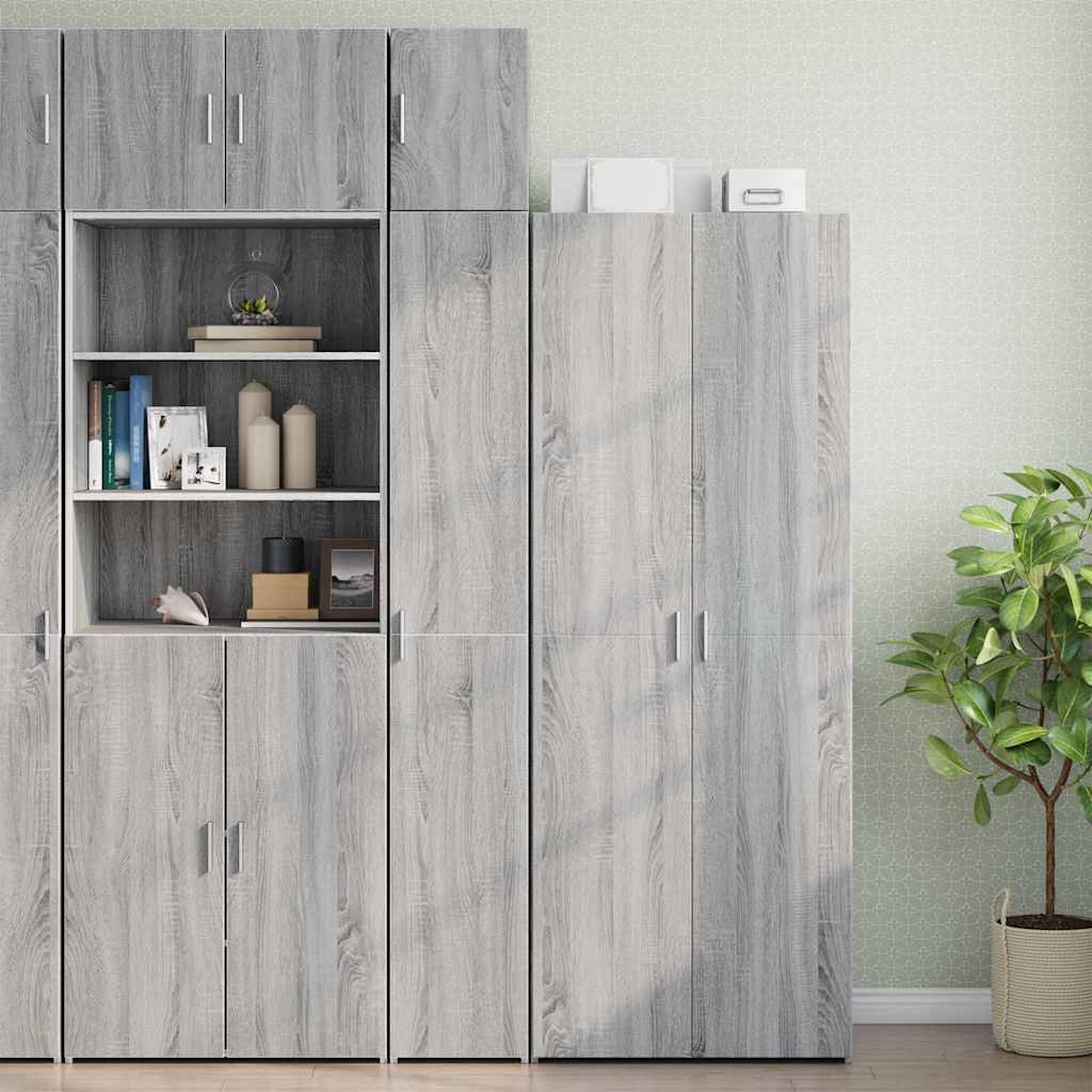 Slim Storage Cabinet Grey Sonoma 30x42,5x225 cm Engineered Wood