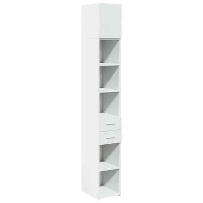 Slim Storage Cabinet White 30x42,5x225 cm Engineered Wood