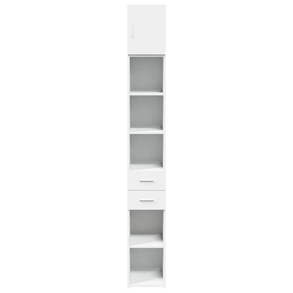 Slim Storage Cabinet White 30x42,5x225 cm Engineered Wood