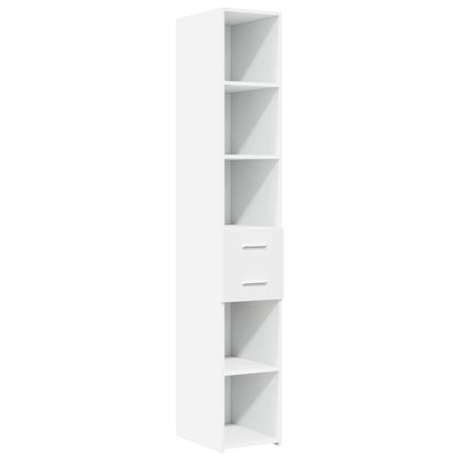 Slim Storage Cabinet White 30x42,5x225 cm Engineered Wood