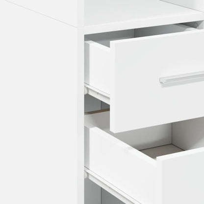Slim Storage Cabinet White 30x42,5x225 cm Engineered Wood