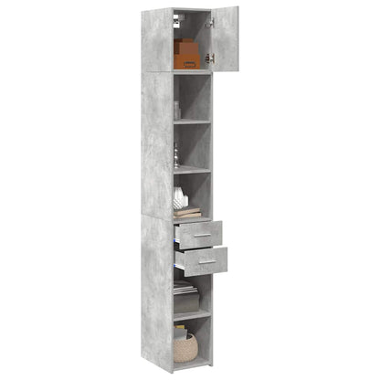Slim Storage Cabinet Concrete Grey 30x42.5x225 cm