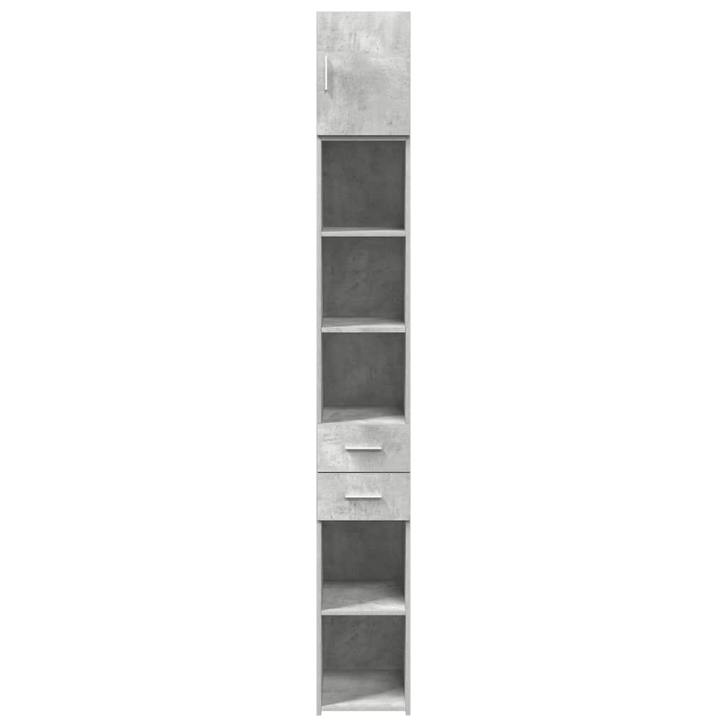 Slim Storage Cabinet Concrete Grey 30x42.5x225 cm Engineered Wood