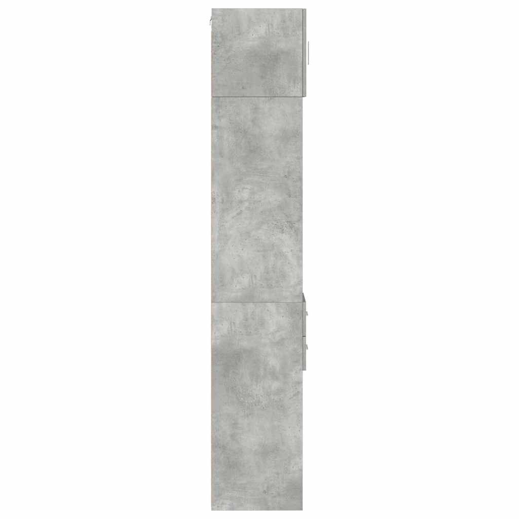 Slim Storage Cabinet Concrete Grey 30x42.5x225 cm Engineered Wood
