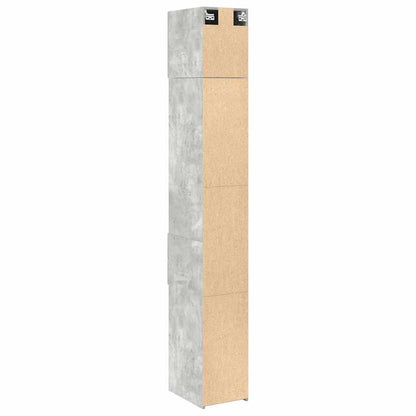 Slim Storage Cabinet Concrete Grey 30x42.5x225 cm Engineered Wood