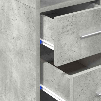 Slim Storage Cabinet Concrete Grey 30x42.5x225 cm Engineered Wood