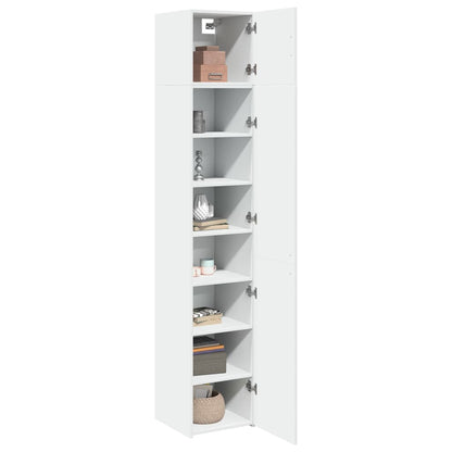 Slim Storage Cabinet White 40x42,5x225 cm Engineered Wood