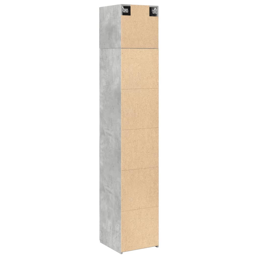 Slim Storage Cabinet Concrete Grey 40x42.5x225 cm