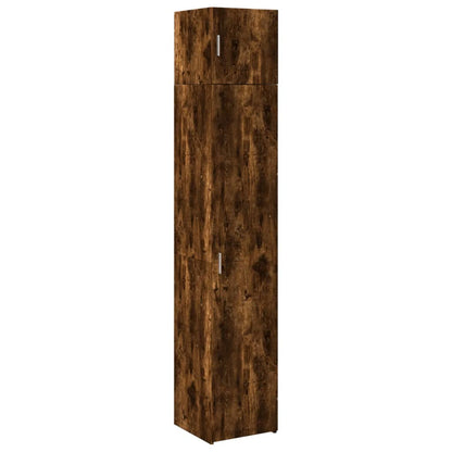 Slim Storage Cabinet Smoked Oak 40x42,5x225 cm Engineered Wood