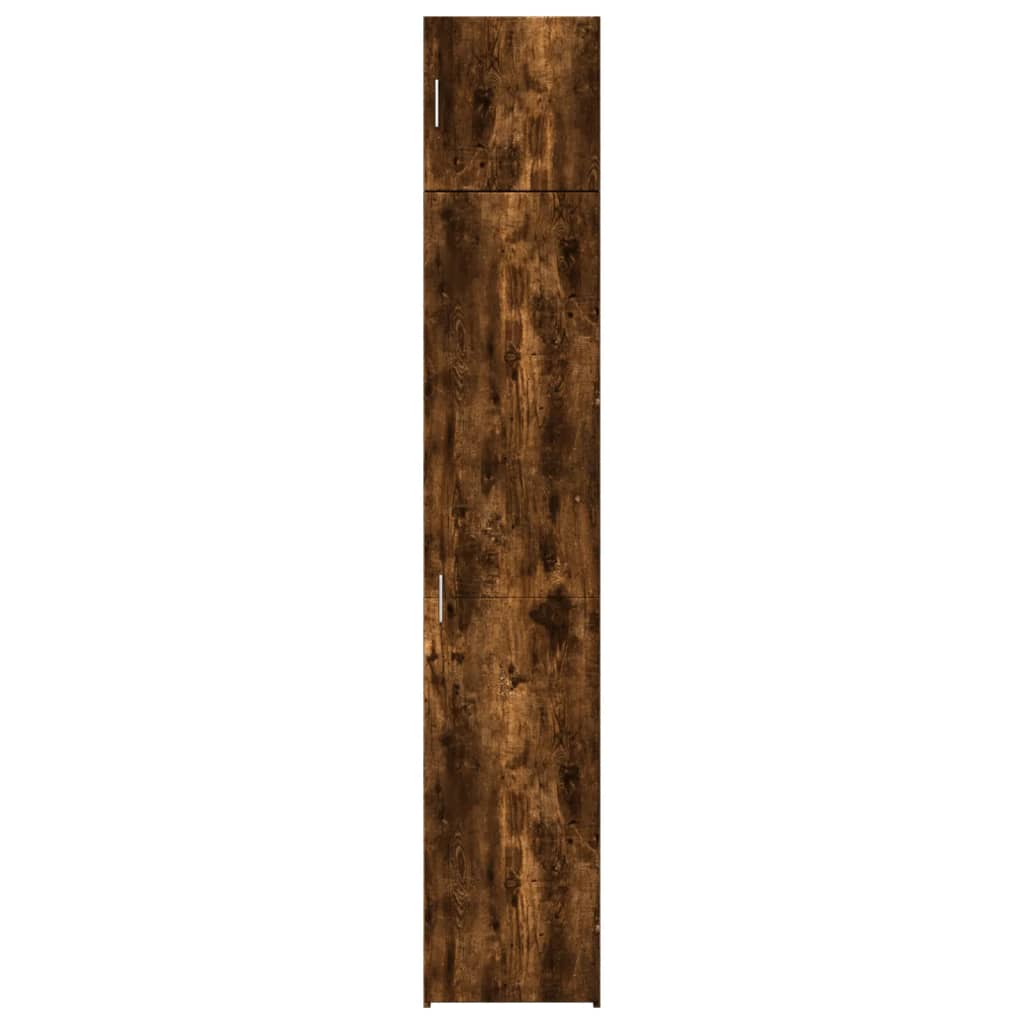 Slim Storage Cabinet Smoked Oak 40x42,5x225 cm Engineered Wood