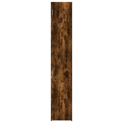 Slim Storage Cabinet Smoked Oak 40x42,5x225 cm Engineered Wood