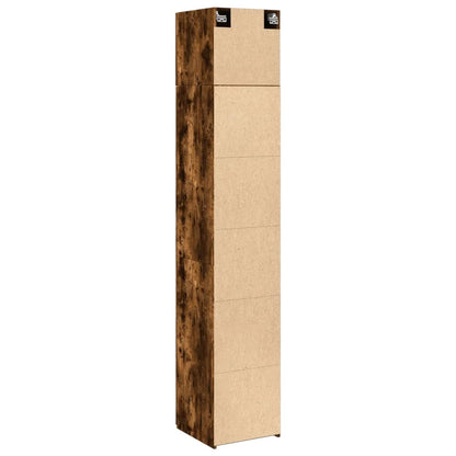 Slim Storage Cabinet Smoked Oak 40x42,5x225 cm Engineered Wood