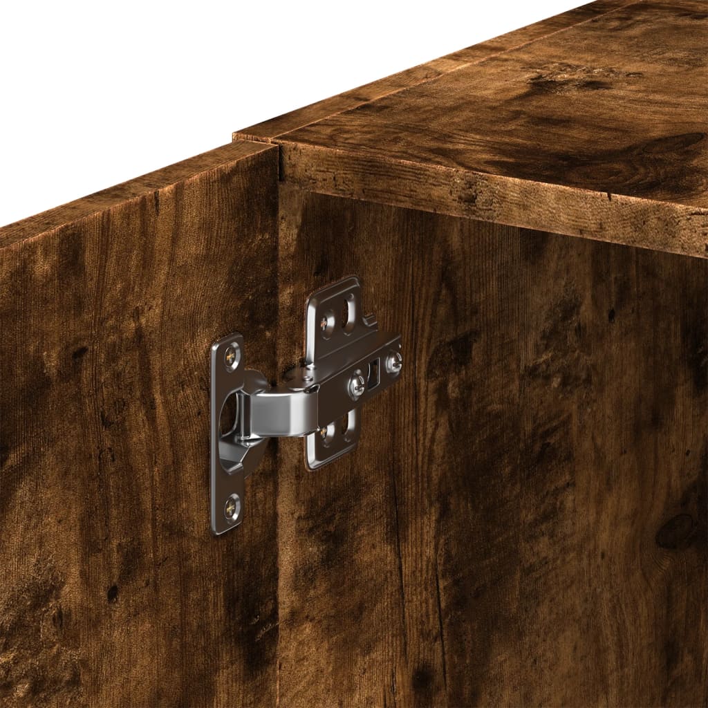 Slim Storage Cabinet Smoked Oak 40x42,5x225 cm Engineered Wood