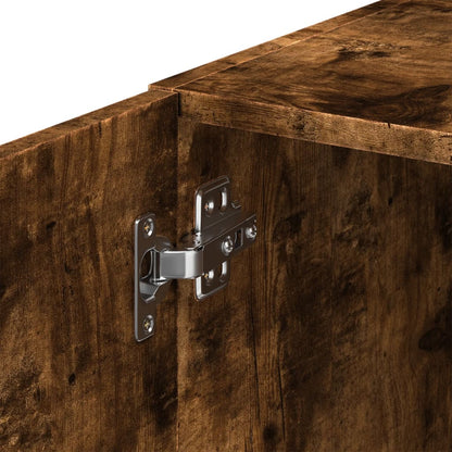 Slim Storage Cabinet Smoked Oak 40x42,5x225 cm Engineered Wood
