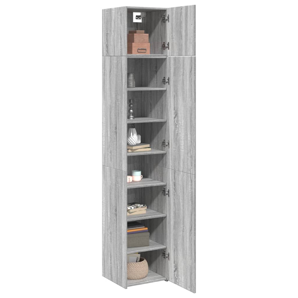 Slim Storage Cabinet Grey Sonoma 40x42,5x225 cm Engineered Wood
