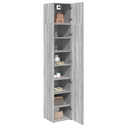 Slim Storage Cabinet Grey Sonoma 40x42,5x225 cm Engineered Wood