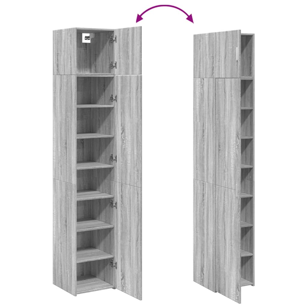 Slim Storage Cabinet Grey Sonoma 40x42,5x225 cm Engineered Wood