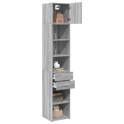 Slim Storage Cabinet Grey Sonoma 40x42.5x225 cm Engineered Wood