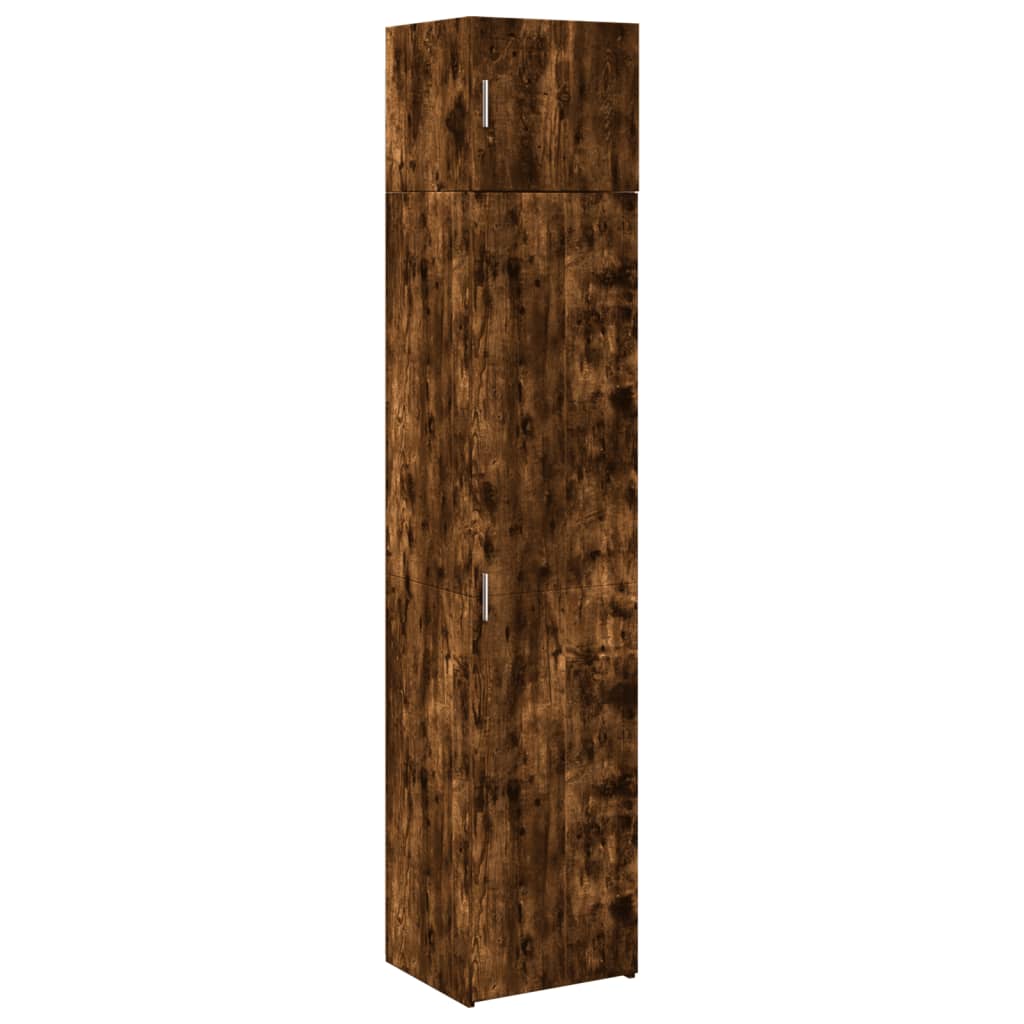 Slim Storage Cabinet Smoked Oak 45x42,5x225 cm Engineered Wood