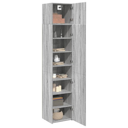 Slim Storage Cabinet Grey Sonoma 45x42,5x225 cm Engineered Wood