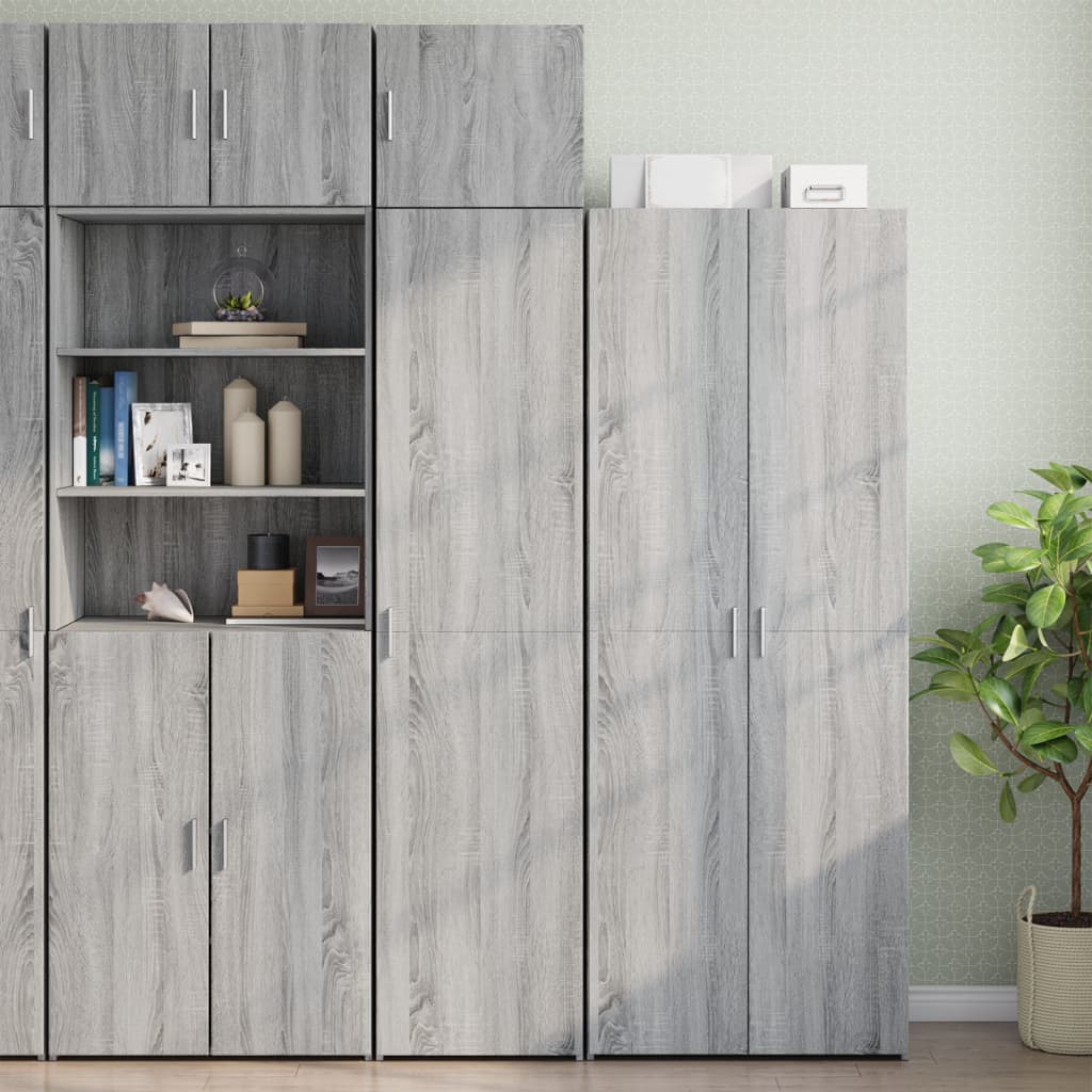 Slim Storage Cabinet Grey Sonoma 45x42,5x225 cm Engineered Wood