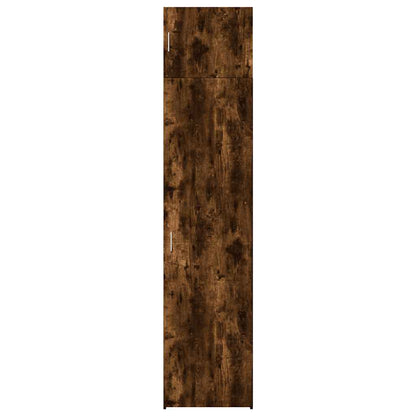 Slim Storage Cabinet Smoked Oak 50x42.5x225 cm Engineered Wood