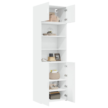 Storage Cabinet White 70x42.5x225 cm Engineered Wood