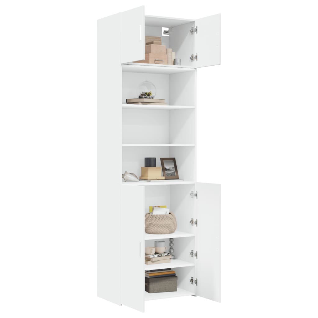 Storage Cabinet White 70x42,5x225 cm Engineered Wood