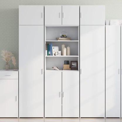 Storage Cabinet White 70x42.5x225 cm Engineered Wood