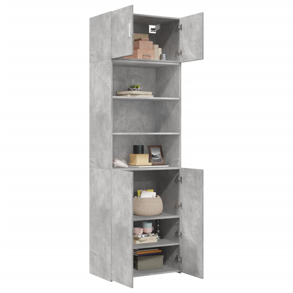 Storage Cabinet Concrete Grey 70x42,5x225 cm Engineered Wood