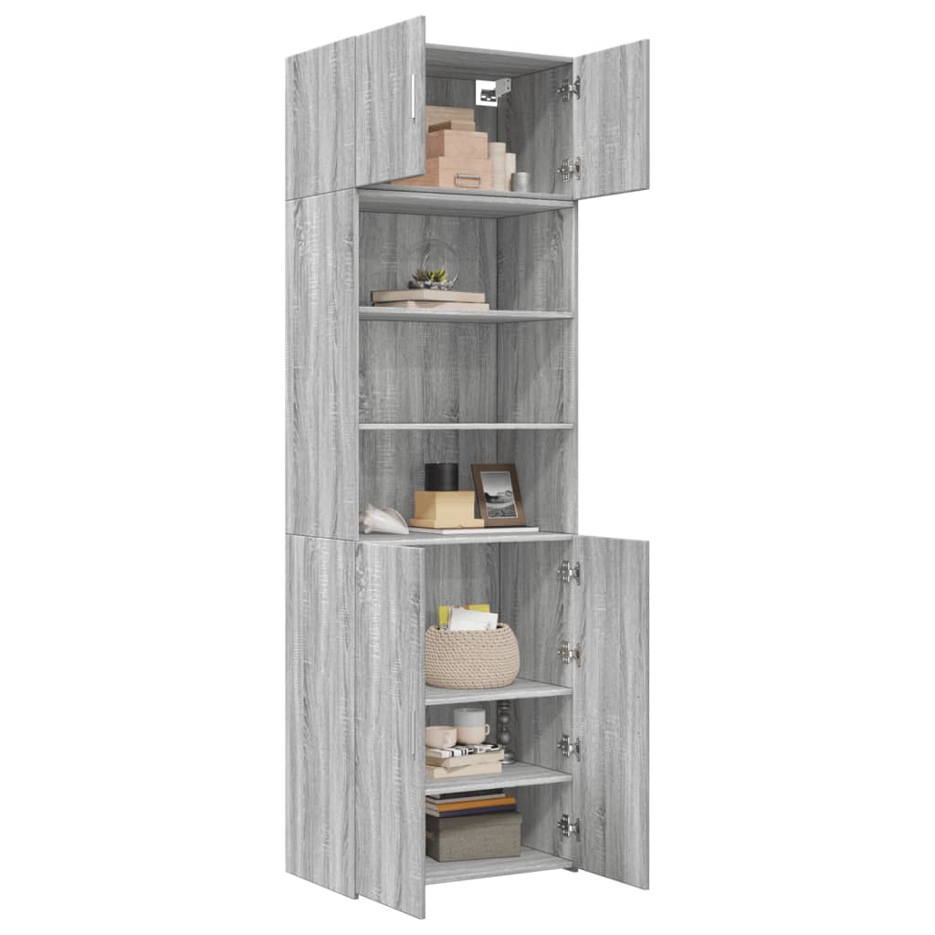 Storage Cabinet Grey Sonoma 70x42,5x225 cm Engineered Wood