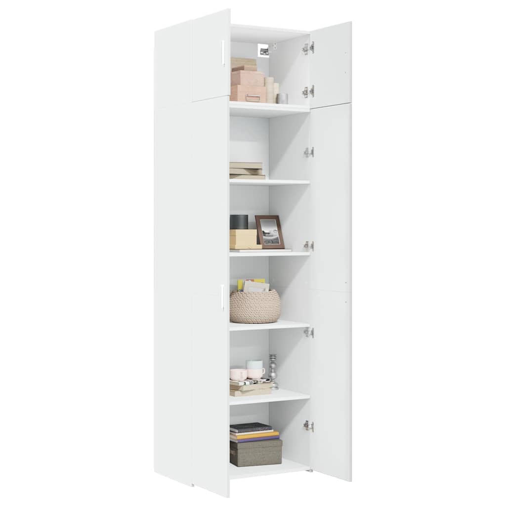 Storage Cabinet White 70x42,5x225 cm Engineered Wood