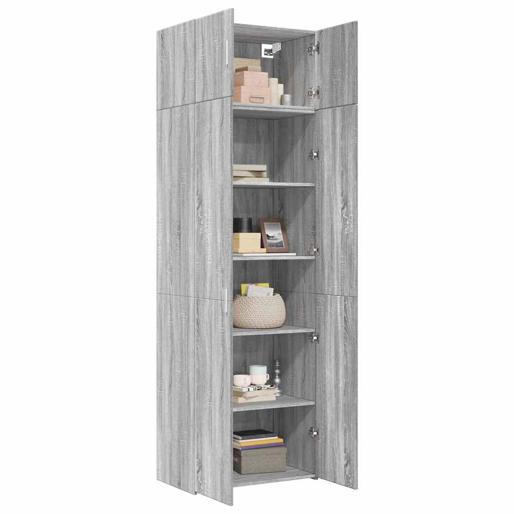 Storage Cabinet Grey Sonoma 70x42,5x225 cm Engineered Wood