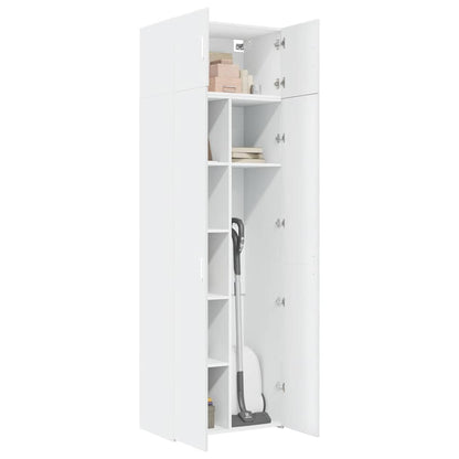 Storage Cabinet White 70x42,5x225 cm Engineered Wood