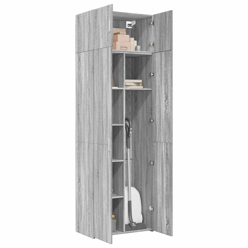 Storage Cabinet Grey Sonoma 70x42,5x225 cm Engineered Wood