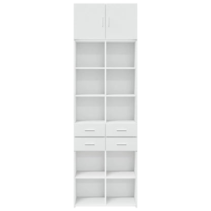 Storage Cabinet White 70x42.5x225 cm Engineered Wood