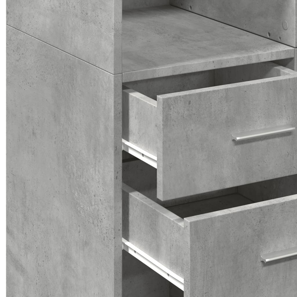 Storage Cabinet Concrete Grey 70x42.5x225 cm Engineered Wood