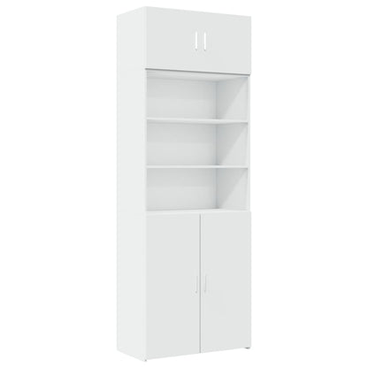 Storage Cabinet White 80x42.5x225 cm Engineered Wood